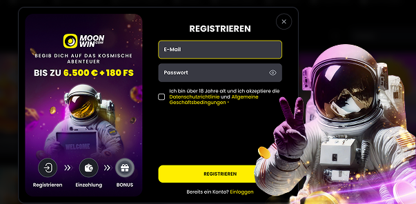 Moonwin Registrierung Seite